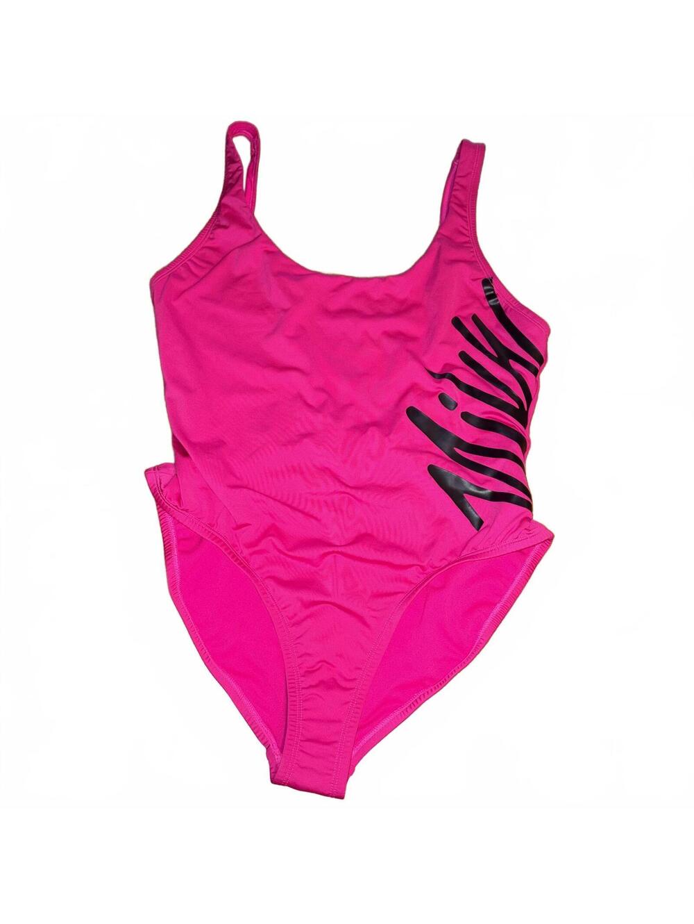 Nike Hot Pink One-Piece Swimsuit Size XL NWOT Black Logo Summer